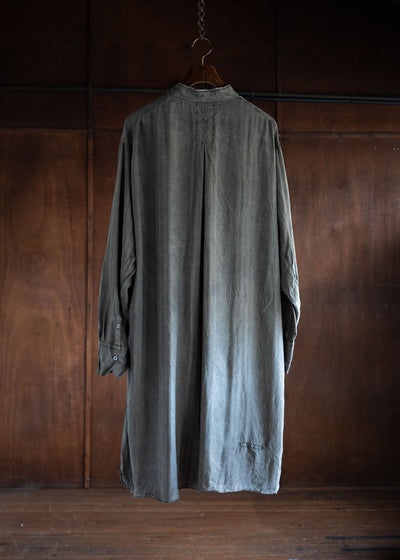KLASICA SH-042 (VL ver.) Pigment dye Extra Long and wide Shirts/Coat / Brown dye Stripe