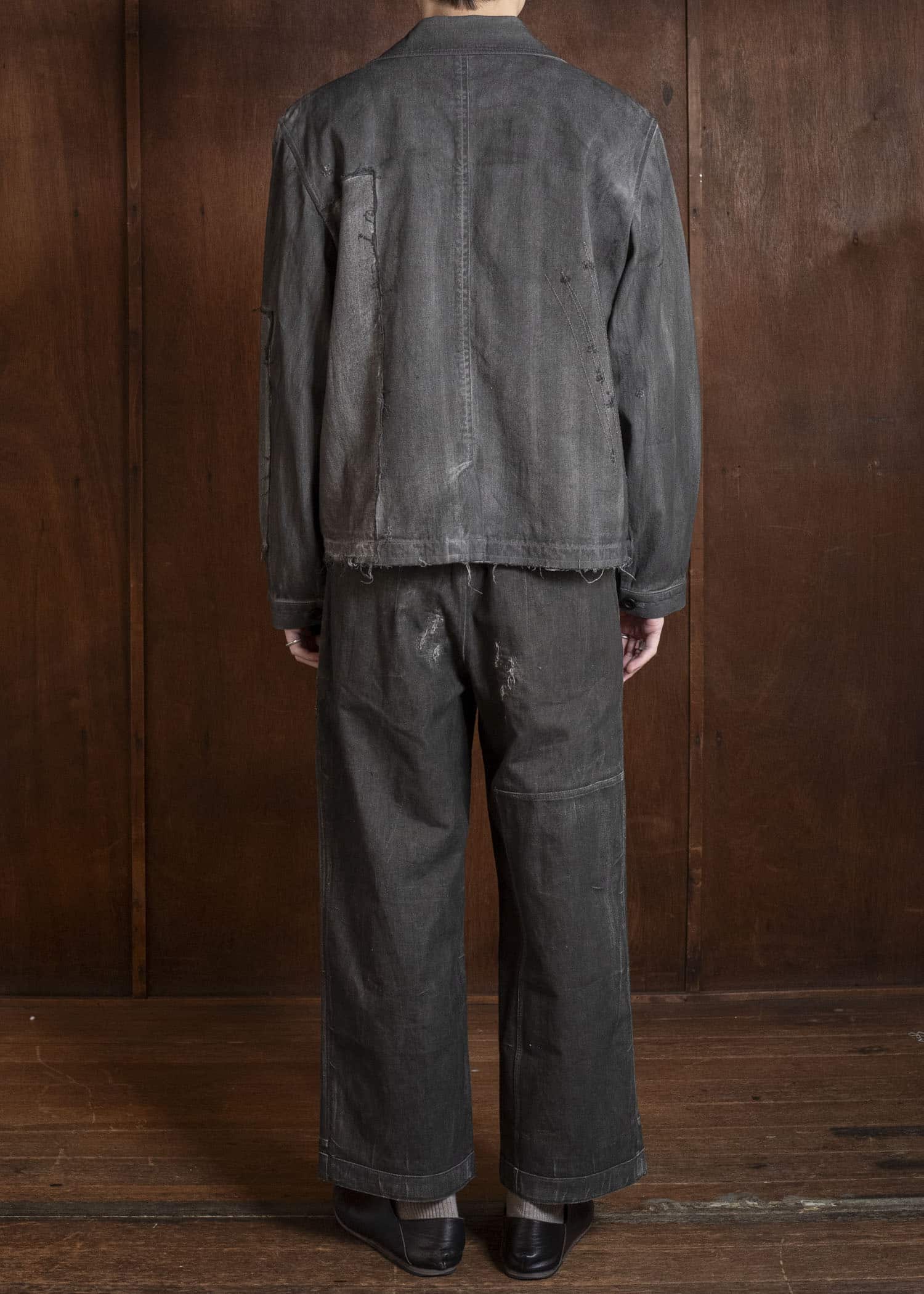 Professor.E 0222 / AGED ANKLE-CUT DARK GREY 26SS-FM-TRL-01
