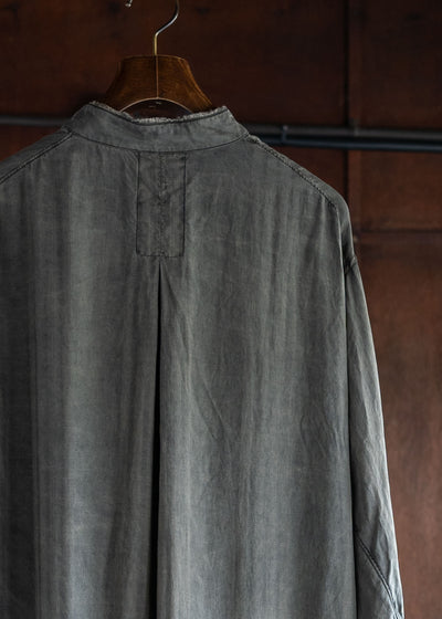 KLASICA SH-042 (VL ver.) Pigment dye Extra Long and wide Shirts/Coat / Brown dye Stripe