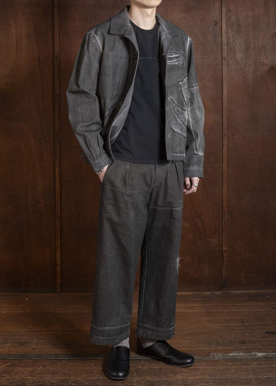 Professor.E 0222 / AGED ANKLE-CUT DARK GREY 26SS-FM-TRL-01