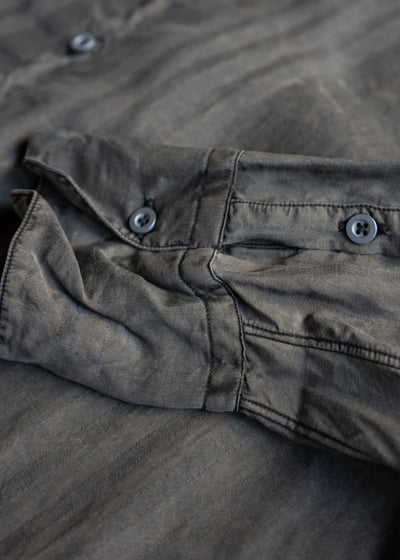 KLASICA SH-042 (VL ver.) Pigment dye Extra Long and wide Shirts/Coat / Brown dye Stripe