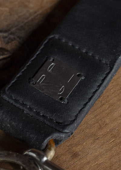 GUIDI KH04 LEATHER KEYCHAIN BLKT