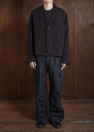 Professor.E PATCHWORK BLAZER BLACK 26SS-PE-JKT-02