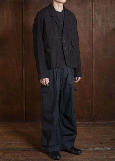 Professor.E PATCHWORK BLAZER BLACK 26SS-PE-JKT-02