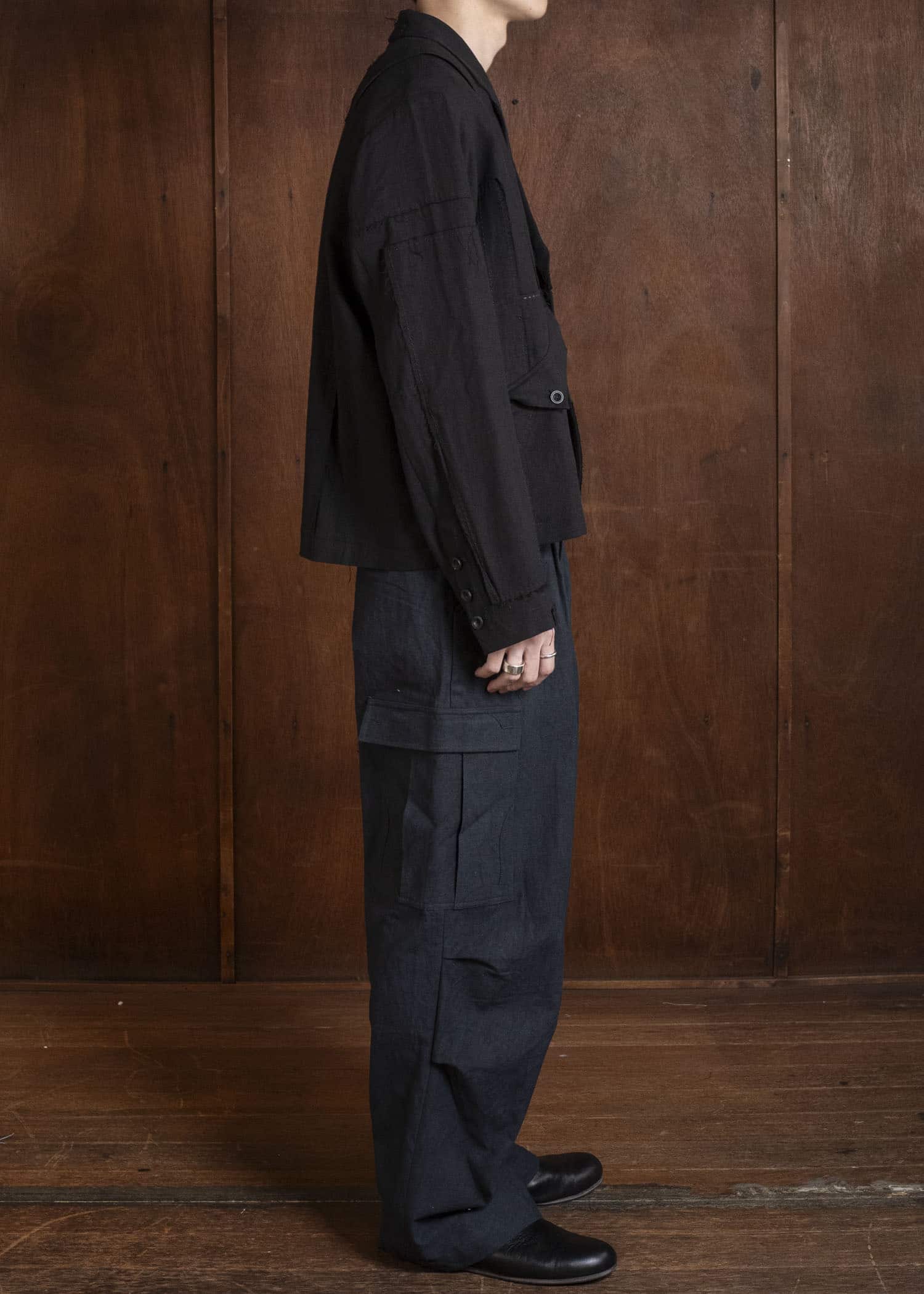Professor.E PATCHWORK BLAZER BLACK 26SS-PE-JKT-02