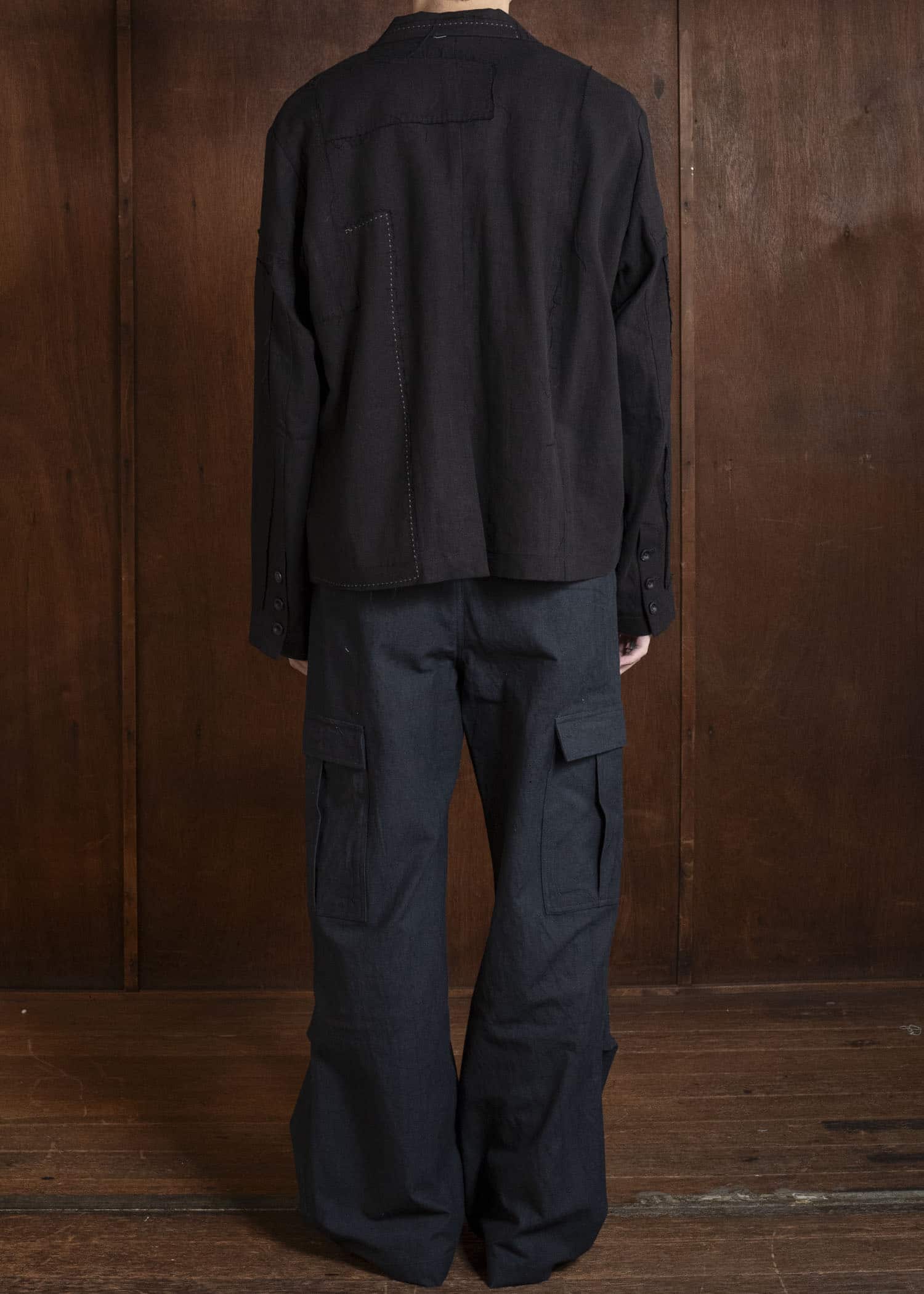 Professor.E PATCHWORK BLAZER BLACK 26SS-PE-JKT-02