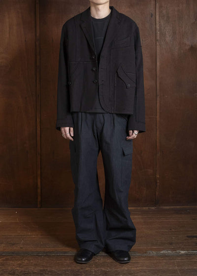 Professor.E PATCHWORK BLAZER BLACK 26SS-PE-JKT-02