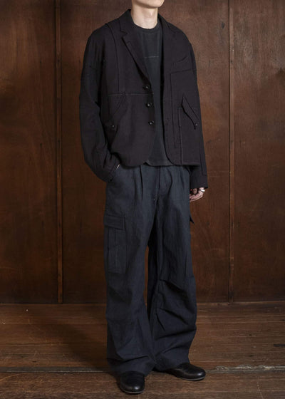 Professor.E PATCHWORK BLAZER BLACK 26SS-PE-JKT-02