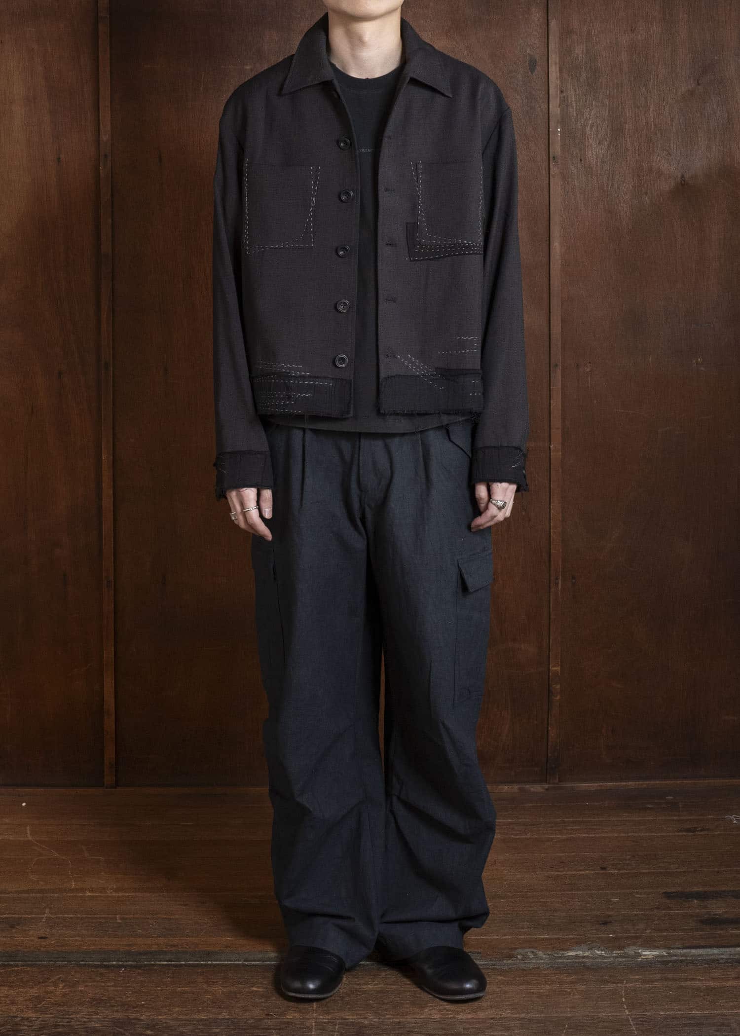 Professor.E STITCH WORK JKT BLACK 26SS-PE-JKT-01