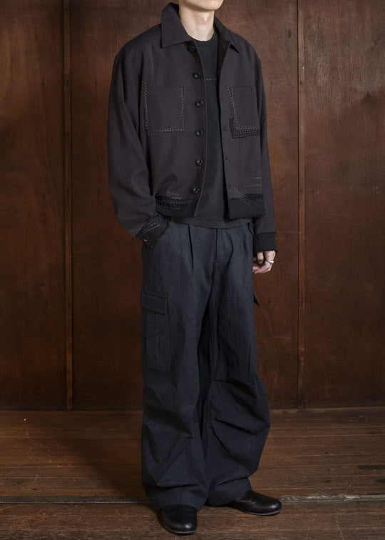 Professor.E STITCH WORK JKT BLACK 26SS-PE-JKT-01