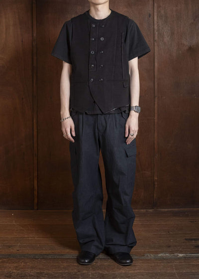 Professor.E PATCHWORK WAISTCOAT BLACK 26SS-PE-VST-01