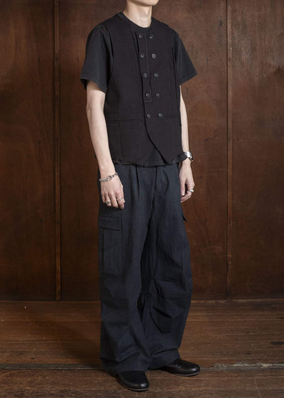 Professor.E PATCHWORK WAISTCOAT BLACK 26SS-PE-VST-01