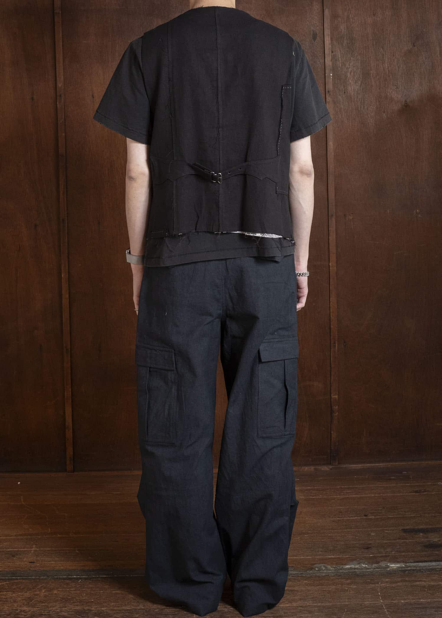 Professor.E PATCHWORK WAISTCOAT BLACK 26SS-PE-VST-01