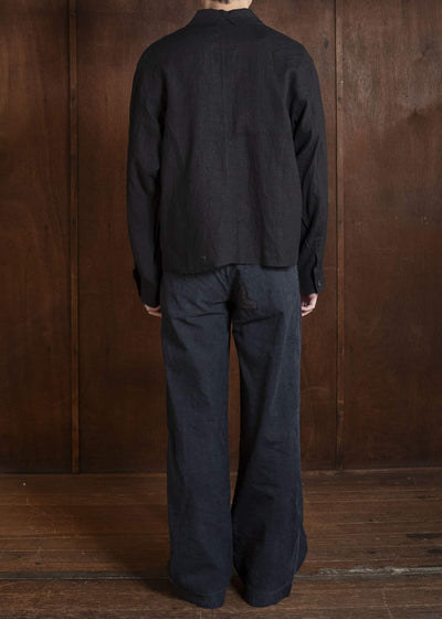 Professor.E LINEN DB JKT BLACK 26SS-FM-JKT-03