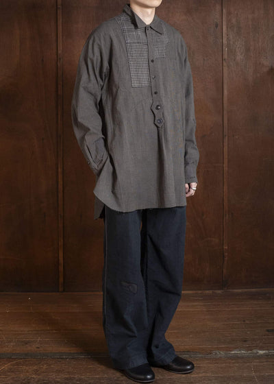 Professor.E 0222 / GRANDPA’S REPAIRED SHIRT BLACK 26SS-FM-LSH-01