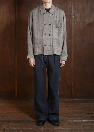 Professor.E LINEN DB JKT GREY 26SS-FM-JKT-03