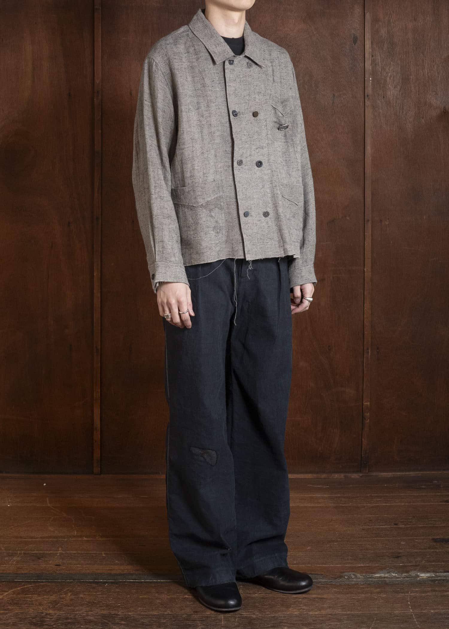 Professor.E LINEN DB JKT GREY 26SS-FM-JKT-03