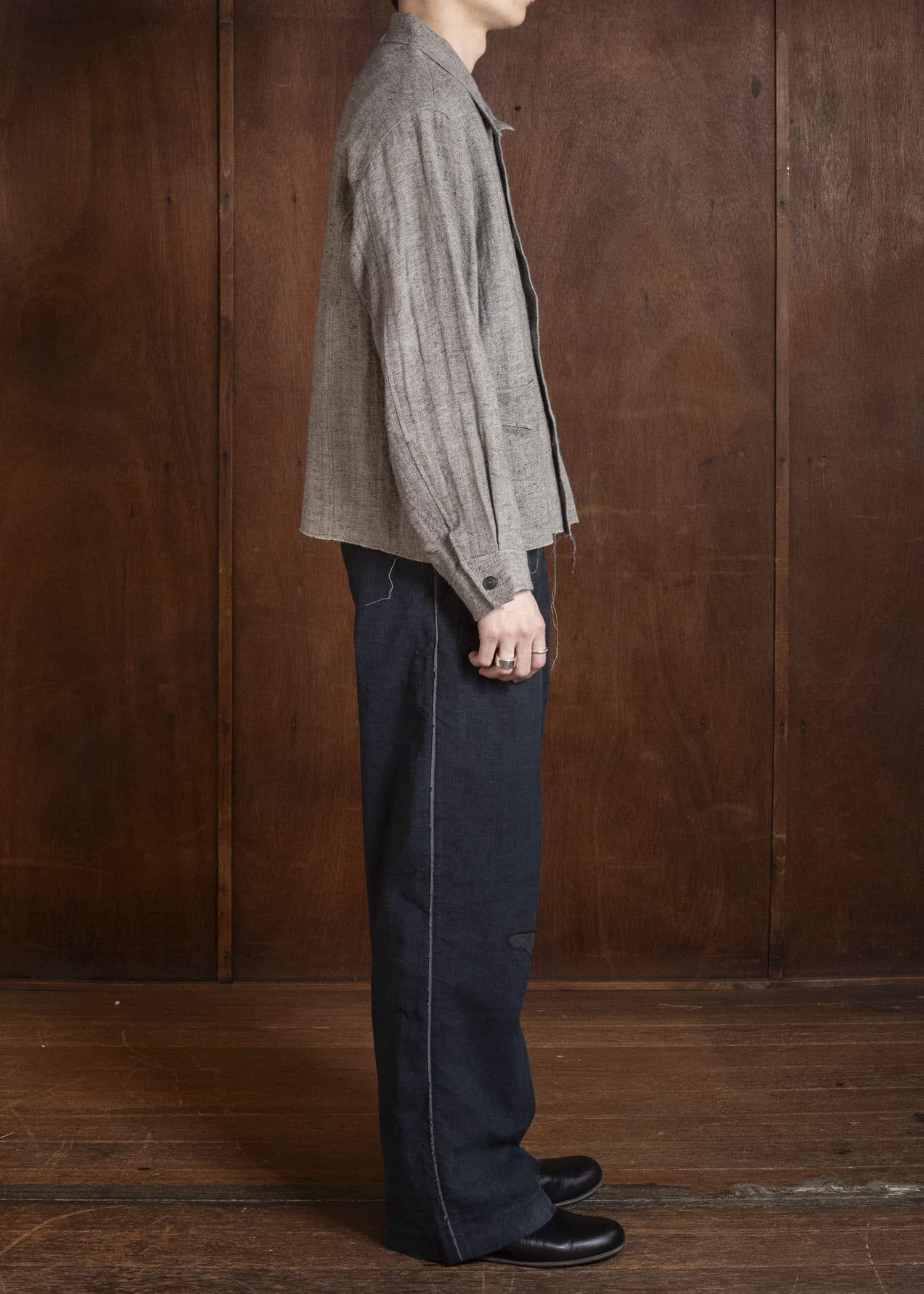 Professor.E LINEN DB JKT GREY 26SS-FM-JKT-03