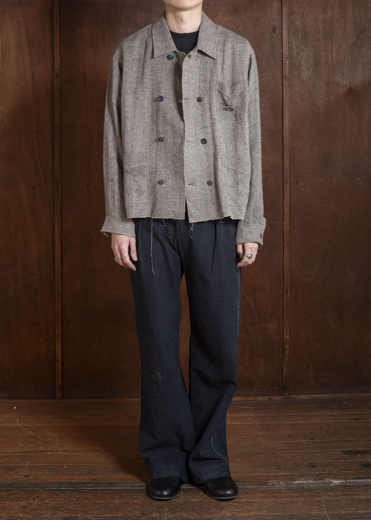 Professor.E LINEN DB JKT GREY 26SS-FM-JKT-03