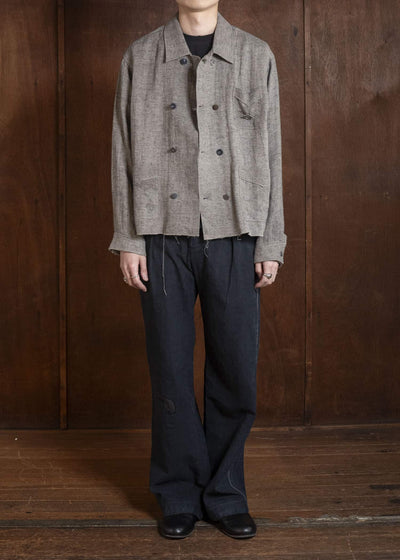 Professor.E LINEN DB JKT GREY 26SS-FM-JKT-03