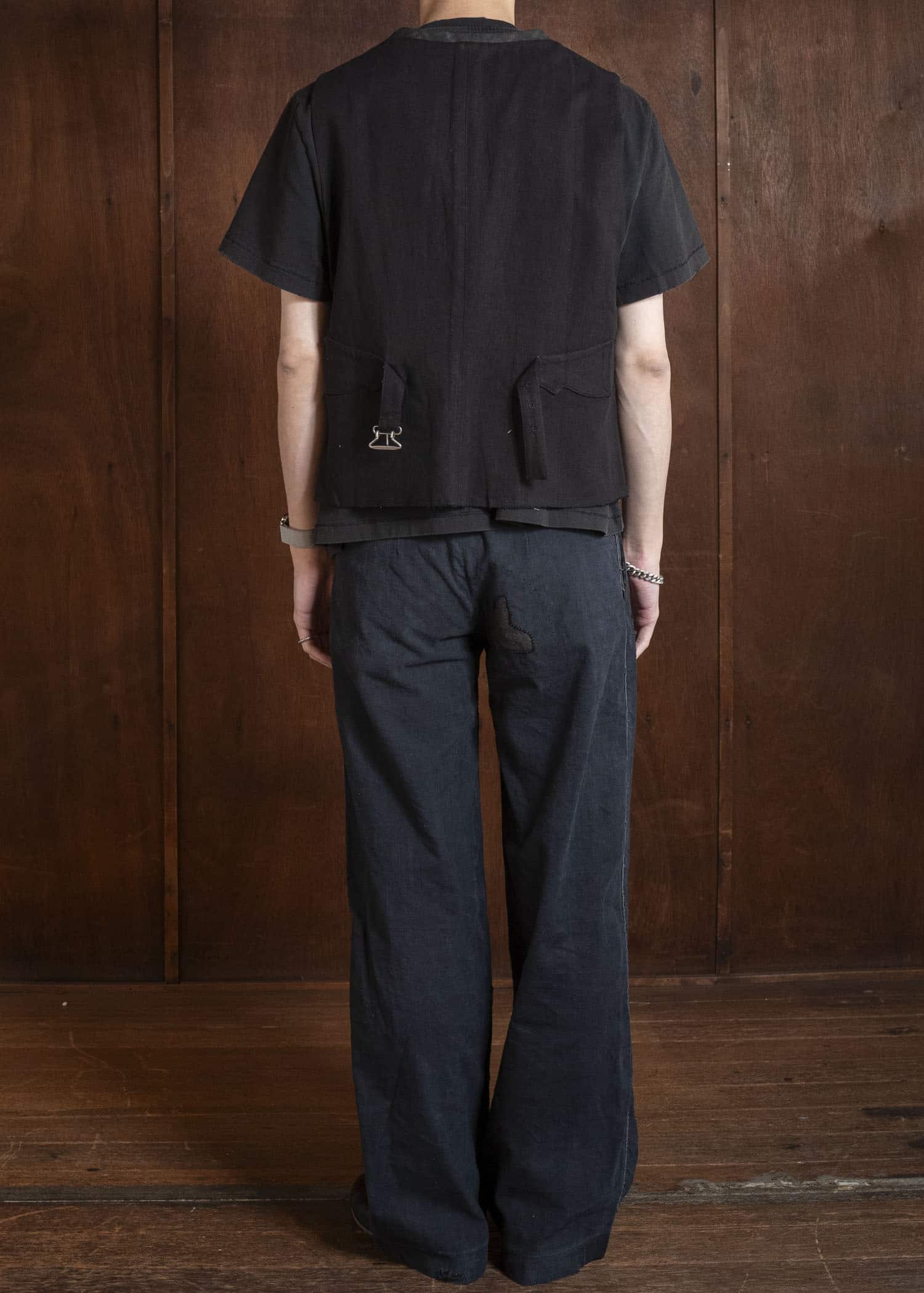 Professor.E DOUBLE BREASTED WAISTCOAT BLACK 26SS-FM-VST-01