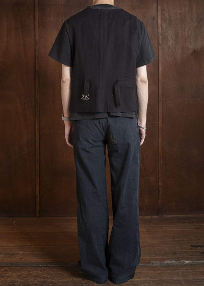 Professor.E DOUBLE BREASTED WAISTCOAT BLACK 26SS-FM-VST-01