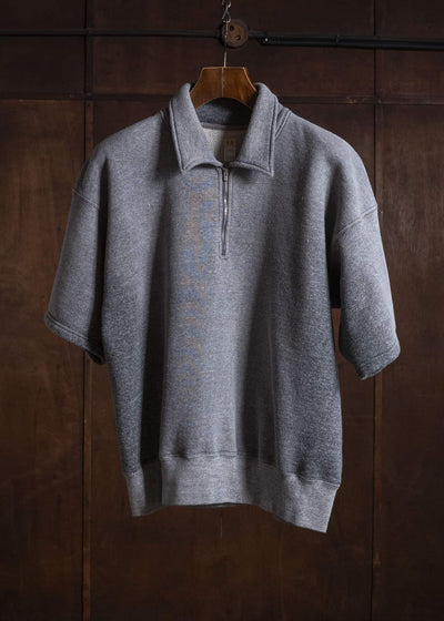 Taiga Takahashi Lot.621-Faded Heather Gray Half Zip S/S Sweat Shirts Faded Heather Gray
