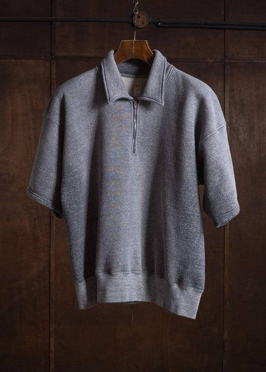 Taiga Takahashi Lot.621-Faded Heather Gray Half Zip S/S Sweat Shirts Faded Heather Gray
