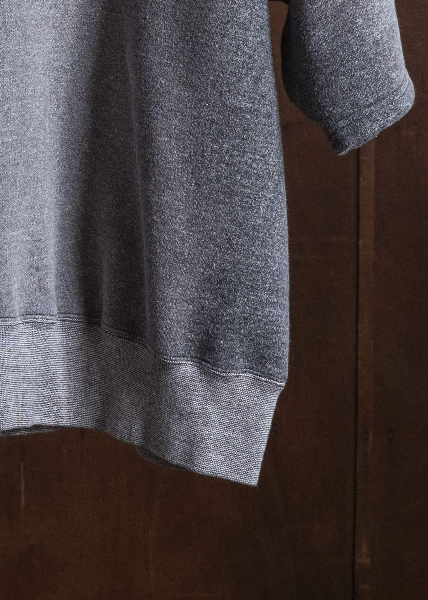Taiga Takahashi Lot.621-Faded Heather Gray Half Zip S/S Sweat Shirts Faded Heather Gray