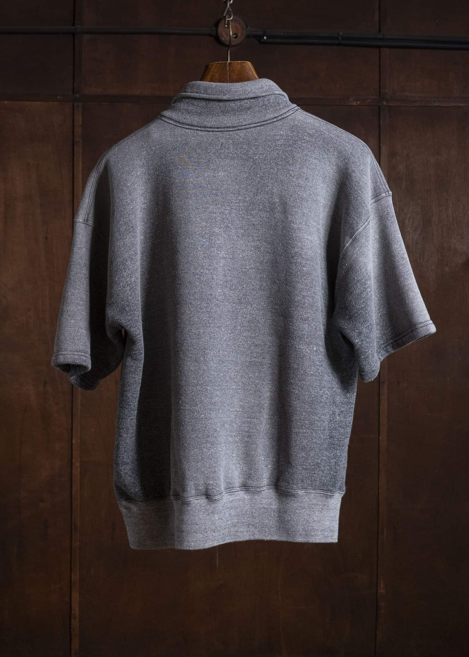 Taiga Takahashi Lot.621-Faded Heather Gray Half Zip S/S Sweat Shirts Faded Heather Gray