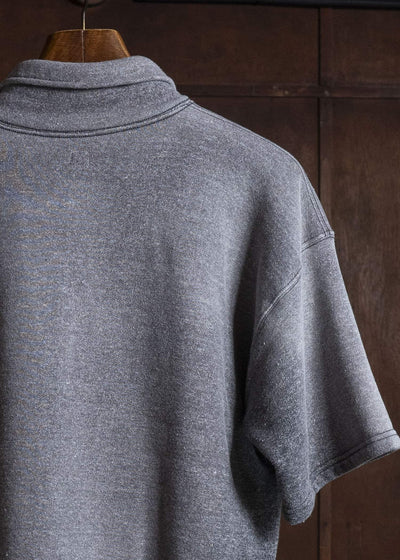 Taiga Takahashi Lot.621-Faded Heather Gray Half Zip S/S Sweat Shirts Faded Heather Gray