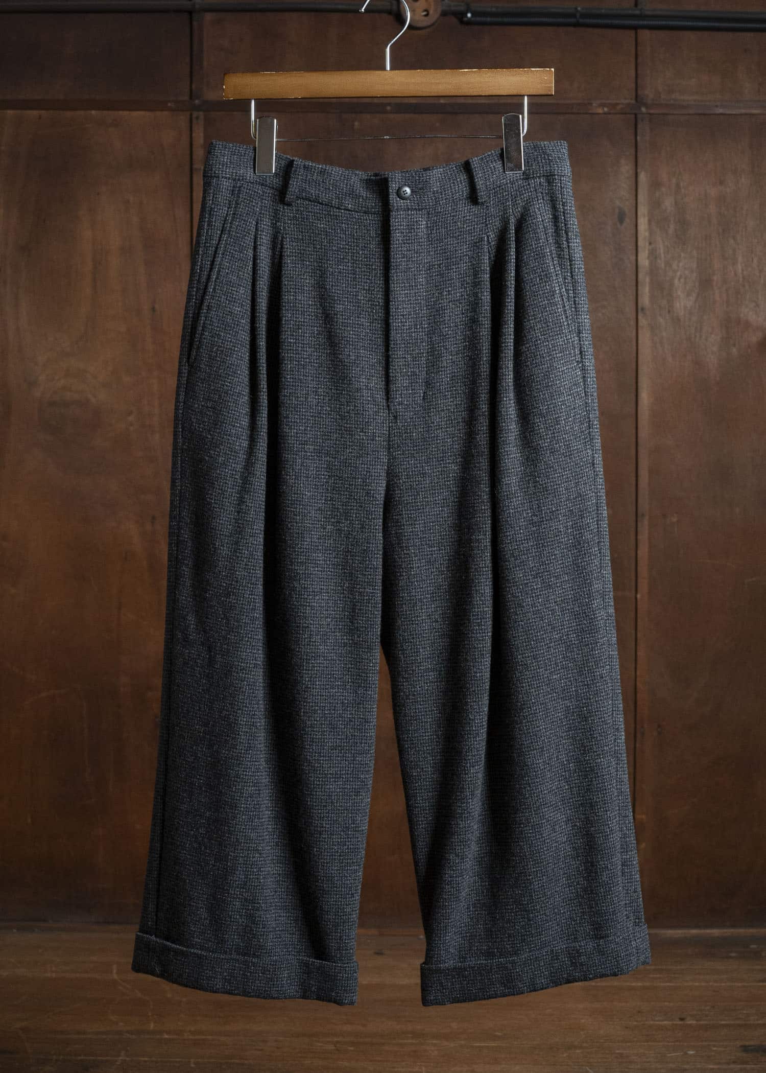 YOKO SAKAMOTO Double Pleated Cropped Trousers YS-25AW-13 HOUNDTOOTH