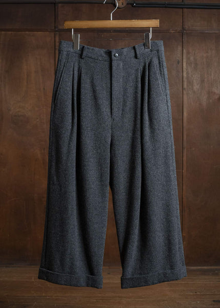 YOKO SAKAMOTO Double Pleated Cropped Trousers YS-25AW-13 HOUNDTOOTH