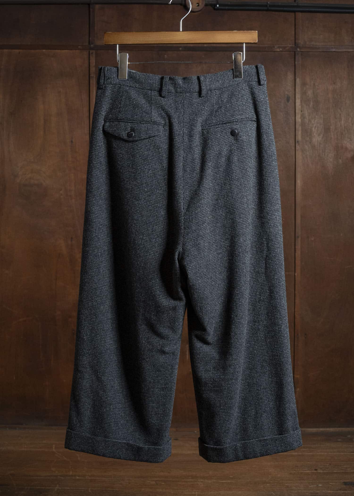 YOKO SAKAMOTO Double Pleated Cropped Trousers YS-25AW-13 HOUNDTOOTH