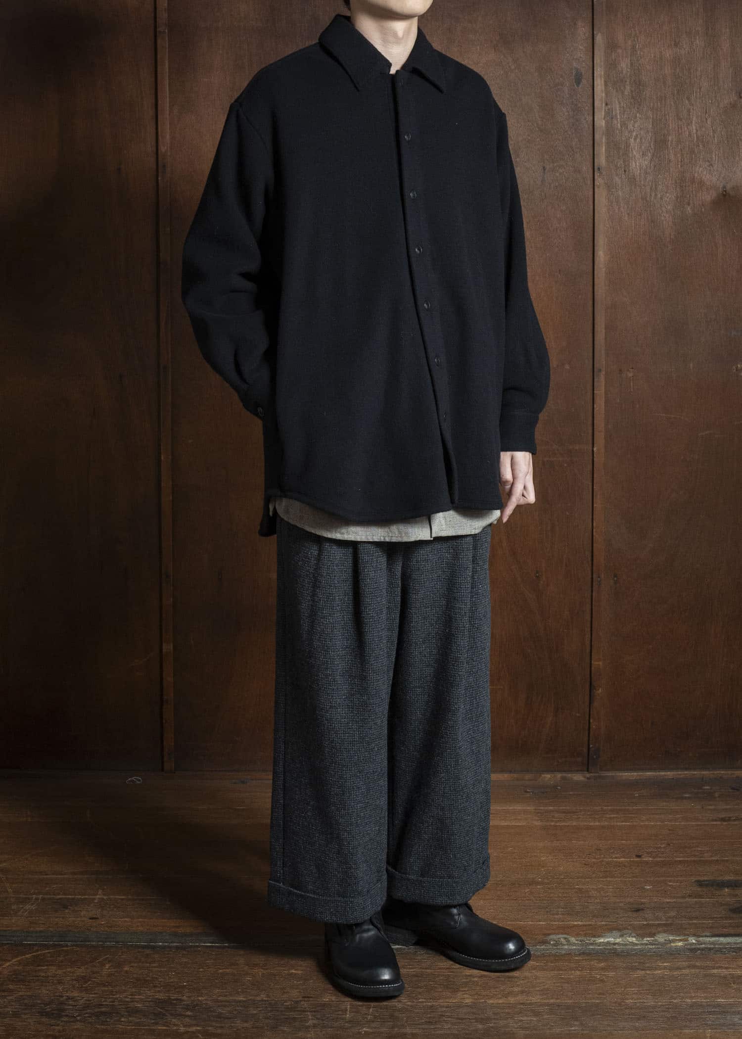 YOKO SAKAMOTO Shirt Jacket YS-25AW-76 BLACK