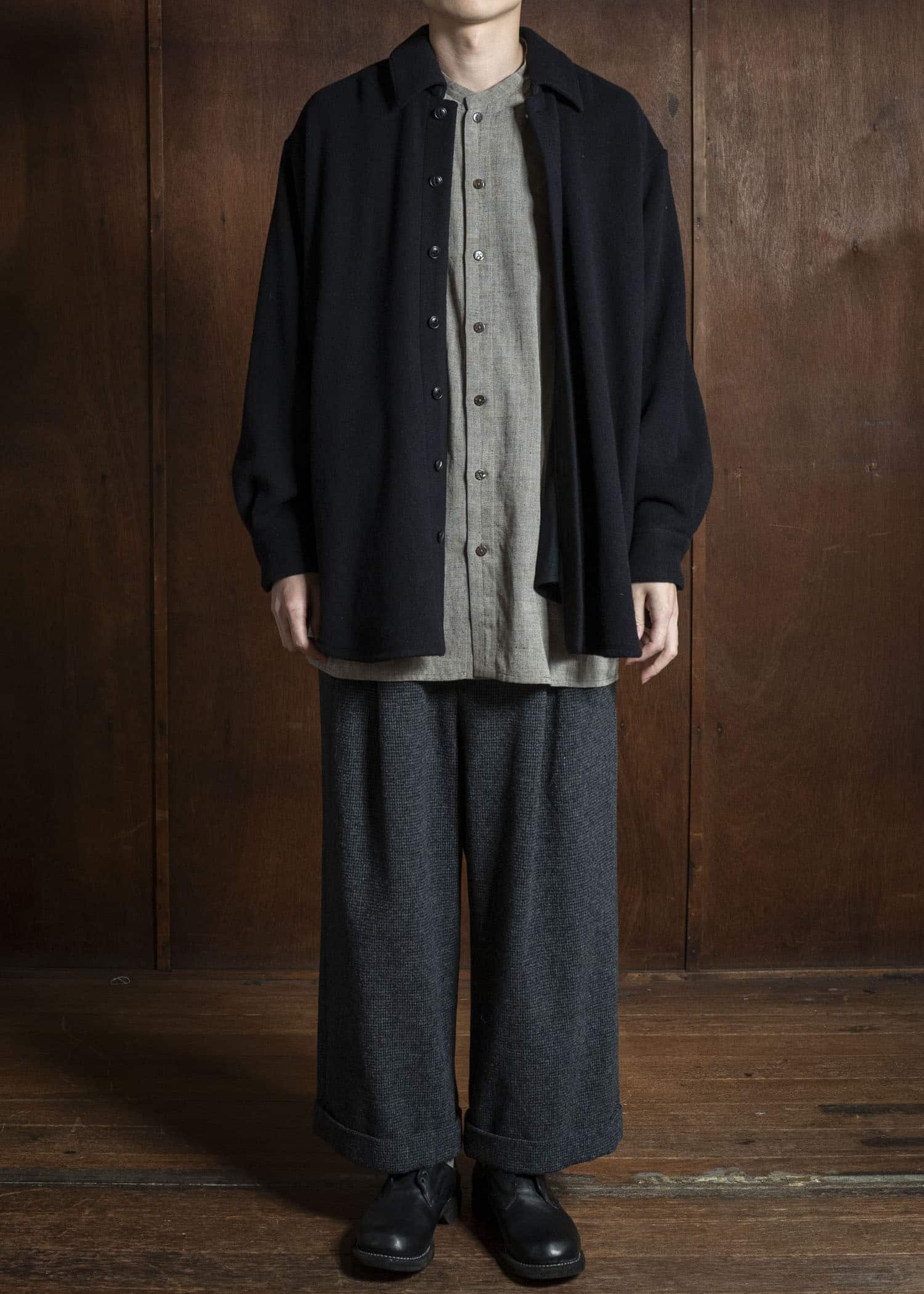 YOKO SAKAMOTO Double Pleated Cropped Trousers YS-25AW-13 HOUNDTOOTH