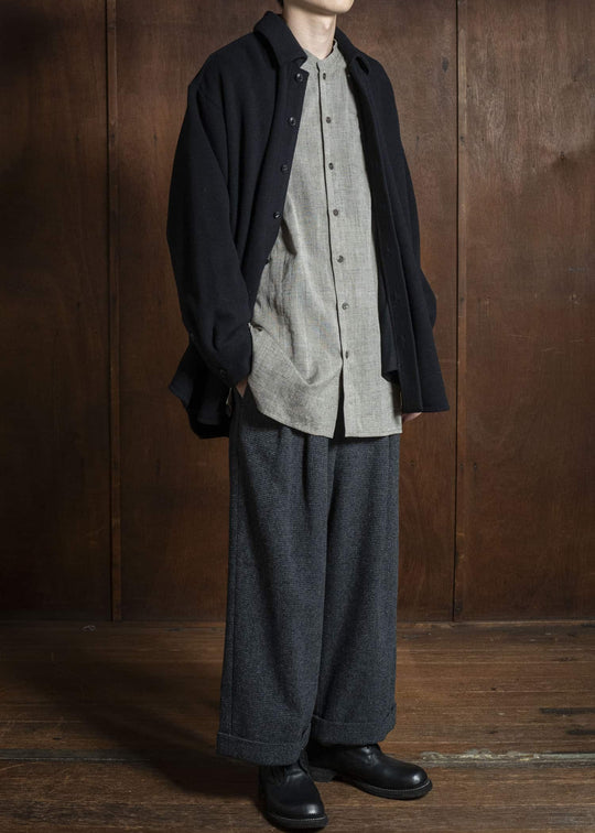 YOKO SAKAMOTO Double Pleated Cropped Trousers YS-25AW-13 HOUNDTOOTH