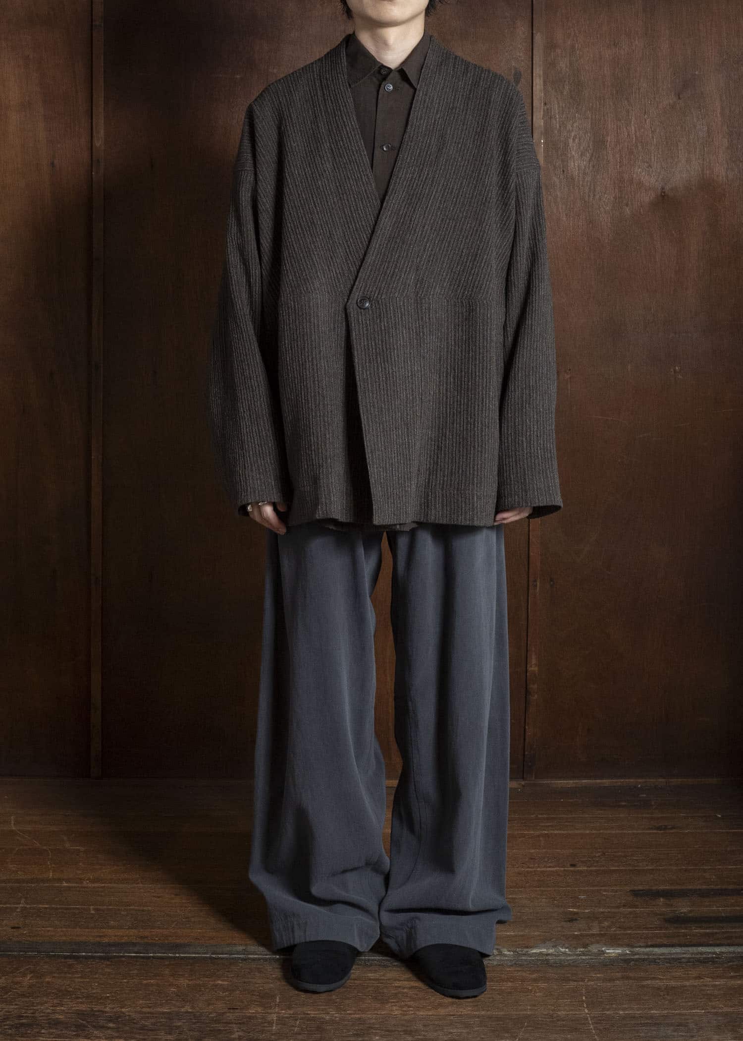 JAN-JAN VAN ESSCHE JACKET#66 OVERSIZED BLAZER WITH JET POCKET AND FULLY LINED Yak Wo Linen Cotton | Brown Striped