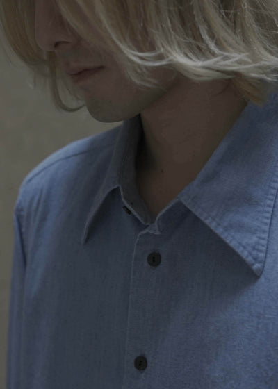 LONG POINT COLLAR SHIRT / INDIGO