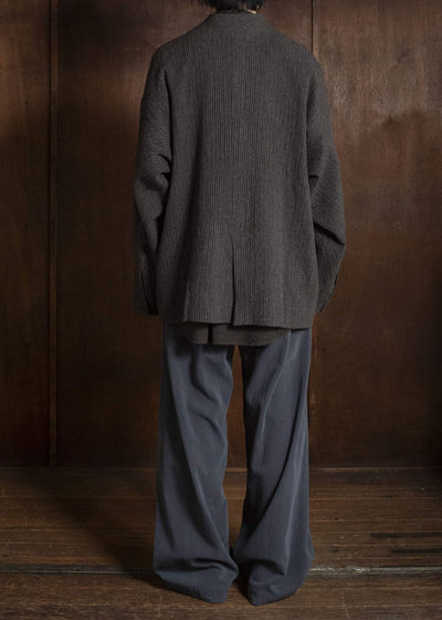 JAN-JAN VAN ESSCHE JACKET#66 OVERSIZED BLAZER WITH JET POCKET AND FULLY LINED Yak Wo Linen Cotton | Brown Striped