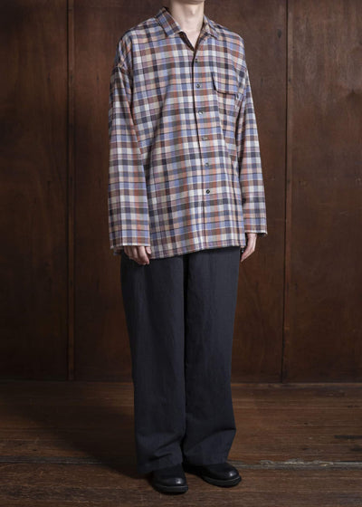 Jurgen Lehl Madras Check Shirt Purple Beige J0552FBM893-85