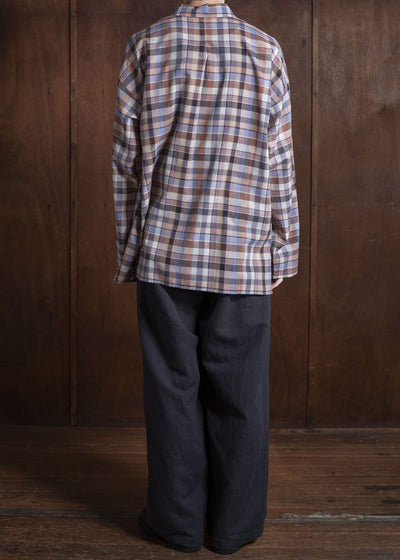 Jurgen Lehl Madras Check Shirt Purple Beige J0552FBM893-85