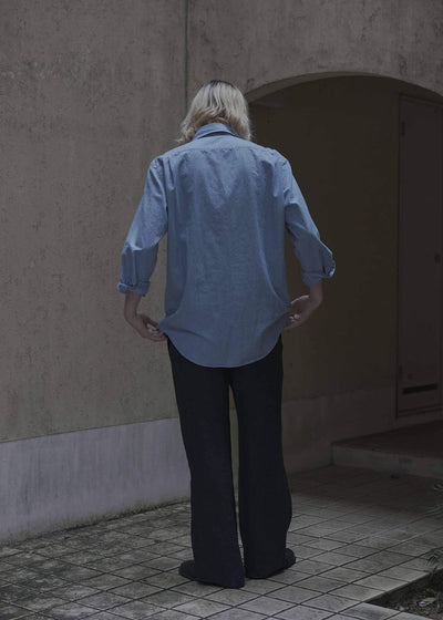 LONG POINT COLLAR SHIRT / INDIGO