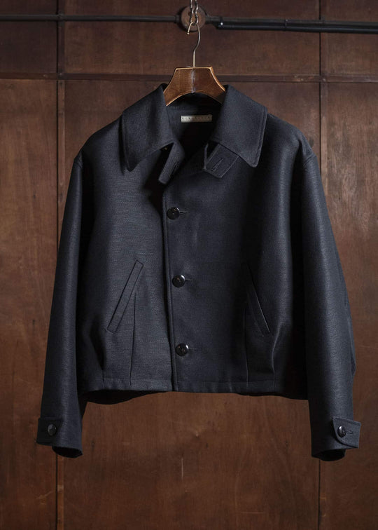 Gorsch 13-2ND-JK04 Wool Hemp Dobby Short Jacket Black