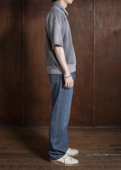 Taiga Takahashi Lot.621-Faded Heather Gray Half Zip S/S Sweat Shirts Faded Heather Gray