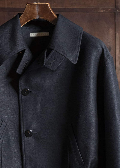 Gorsch 13-2ND-JK04 Wool Hemp Dobby Short Jacket Black