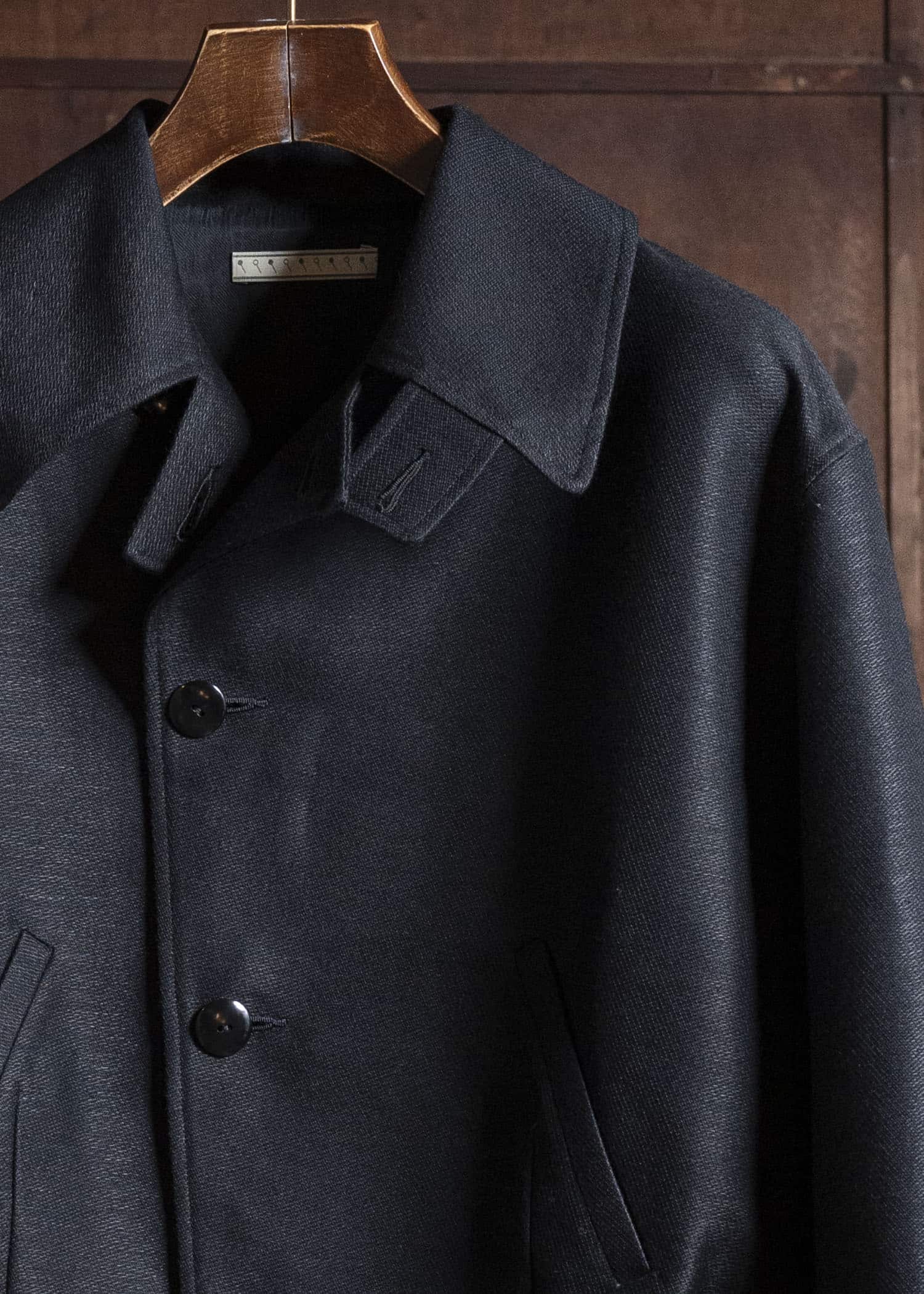 Gorsch 13-2ND-JK04 Wool Hemp Dobby Short Jacket Black