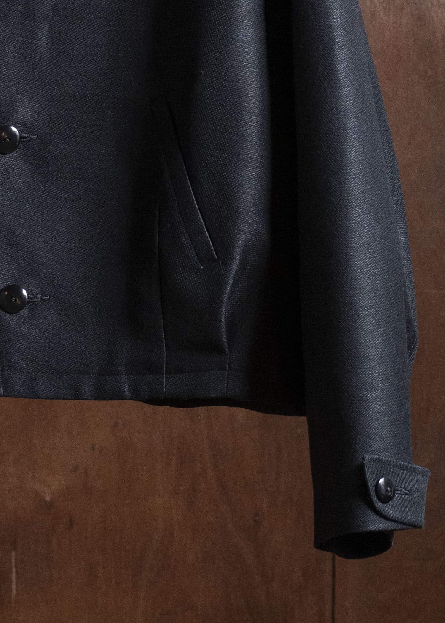 Gorsch 13-2ND-JK04 Wool Hemp Dobby Short Jacket Black