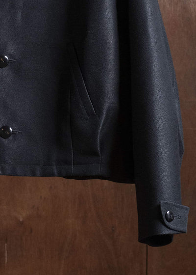 Gorsch 13-2ND-JK04 Wool Hemp Dobby Short Jacket Black