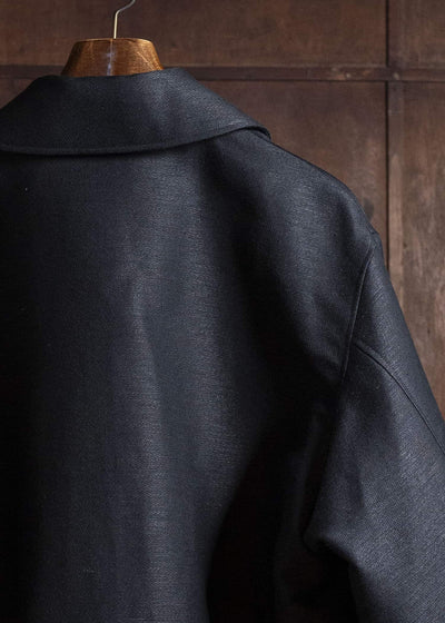 Gorsch 13-2ND-JK04 Wool Hemp Dobby Short Jacket Black